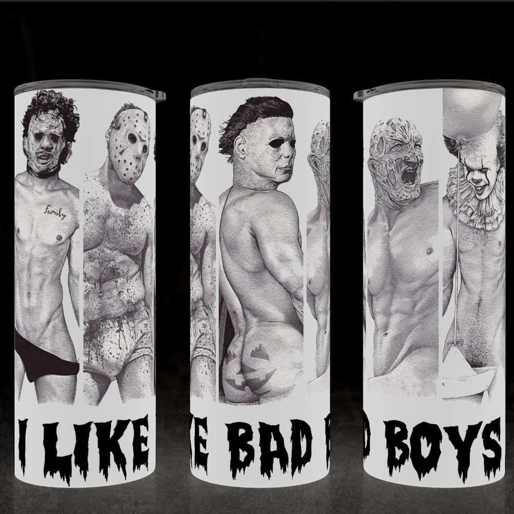 I like Bad Boys Horror Halloween Movie Allstars Tumbler 20oz